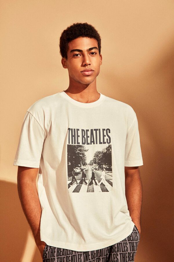 Gisela The Beatles print men's pyjamas white