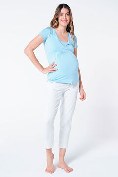 Womensecret Pyjama-Shirt Maternity überkreuzter Ausschnitt Blau