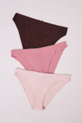 HI&BYE Pink cotton 3-pack classic panties pink