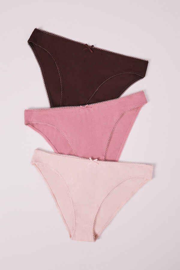 HI&BYE Pink cotton 3-pack classic panties pink