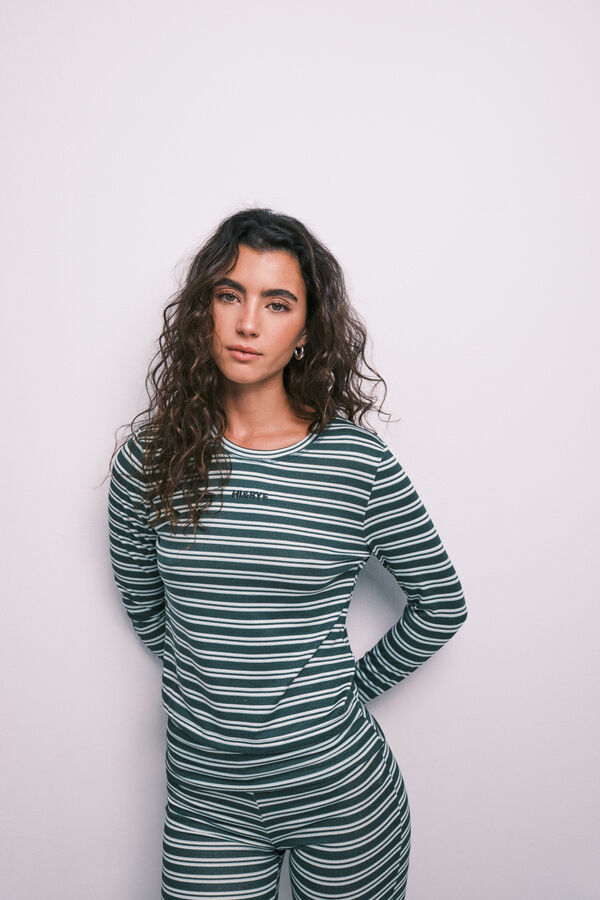 HI&BYE Green striped long pyjamas green
