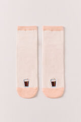 Women'secret Embroidered vermouth short socks pink