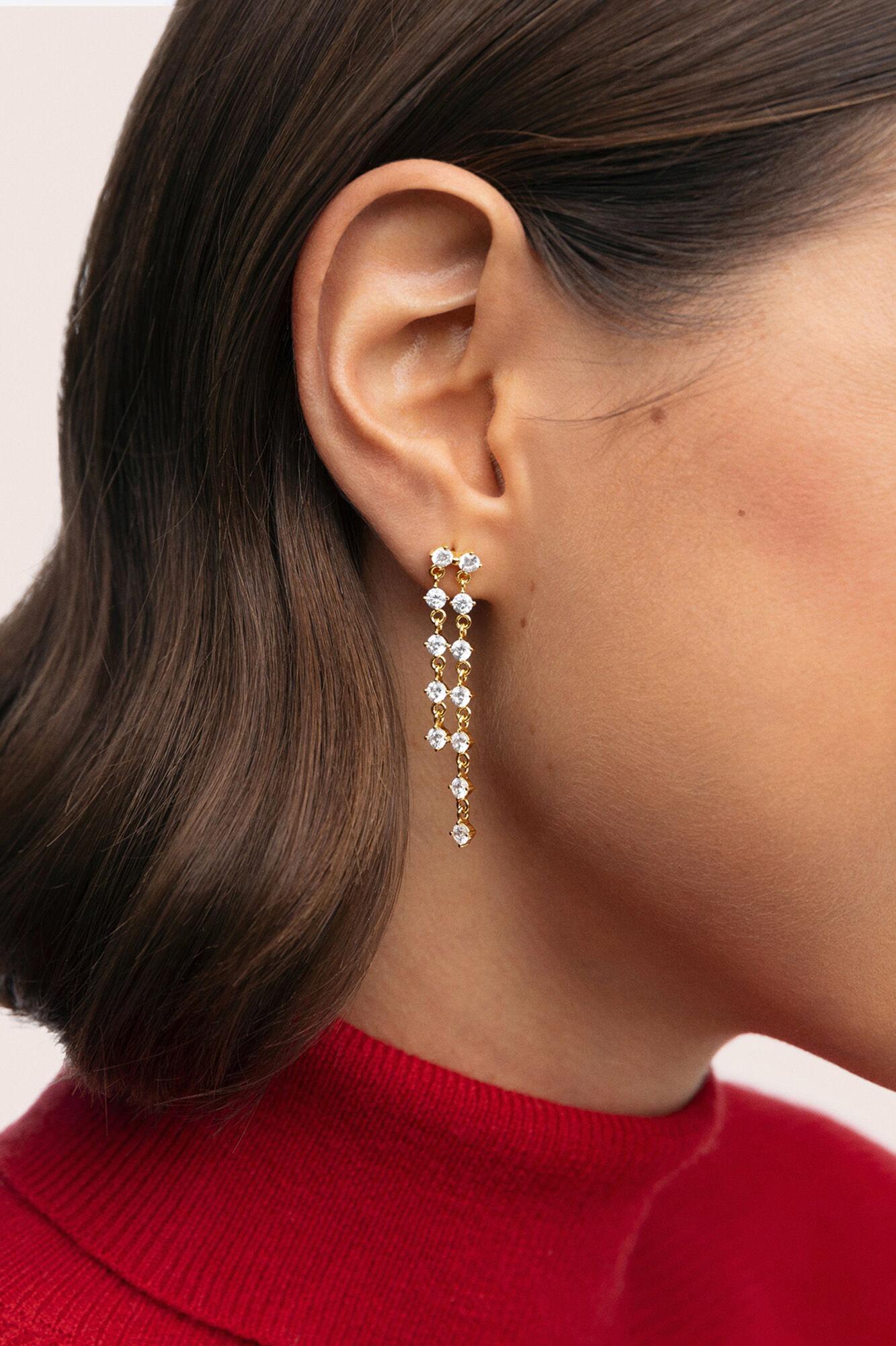 Singularu Long Scarlett vergoldete Ohrringe