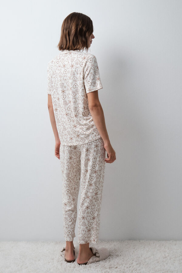 Women'secret Christmas classic capri pyjamas nude