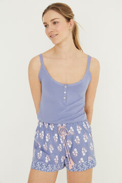 Womensecret Short blue 100% cotton vest pyjamas blue