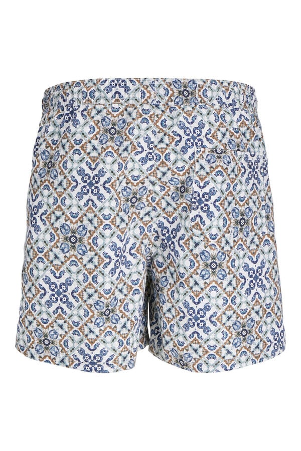 Womensecret Men's printed swim shorts blanc