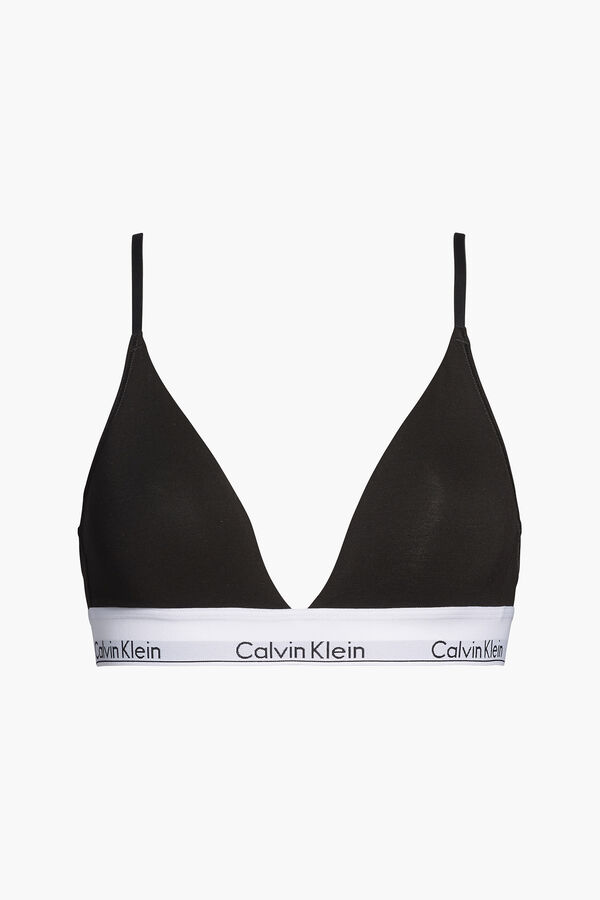 Womensecret Top de algodão Modern Cotton com cós da Calvin Klein preto