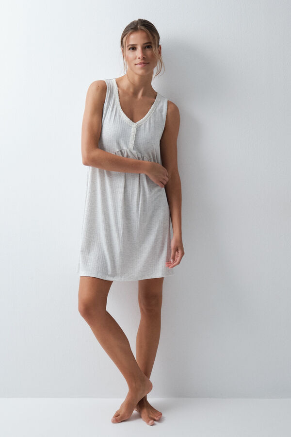 Women'secret Grey sleeveless short nightgown grey