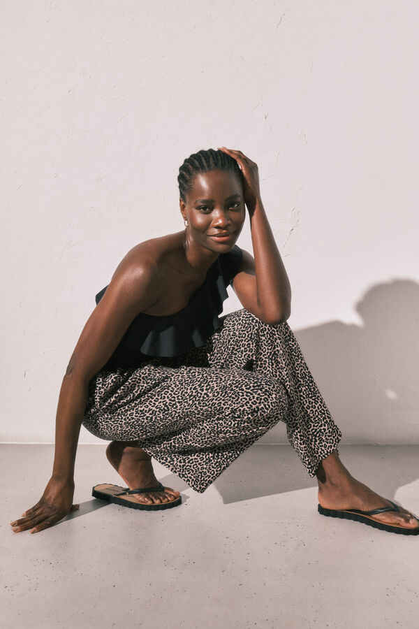 Women'secret Tong effet vagues noires noir