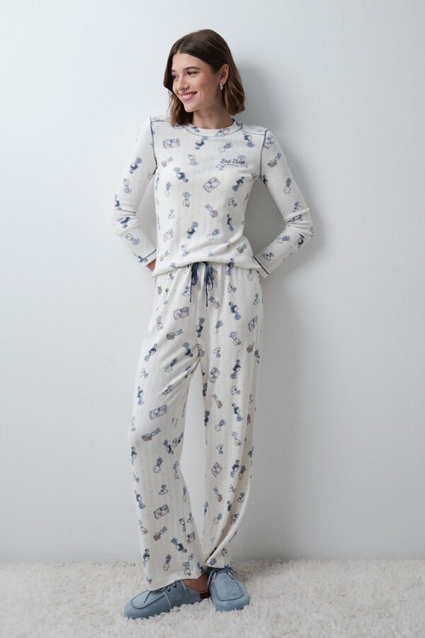 Women'secret Pyjama long imprim&eacute; Peanuts beige