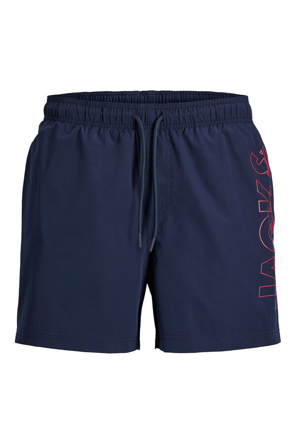 Jack & Jones Contrast logo detail swimwear blue