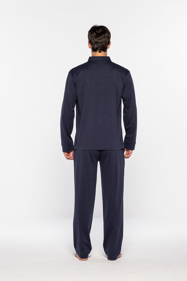 Punto Blanco Pijama largo hombre azul