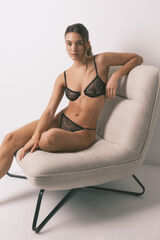 Women'secret Black unpadded lace bra PRETTY black