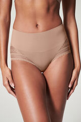 Womensecret High waist invisible panty with geometric lace nude