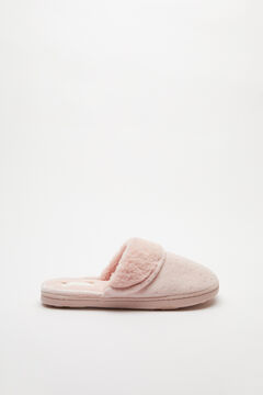 Womensecret Pink polka-dot velour slippers pink