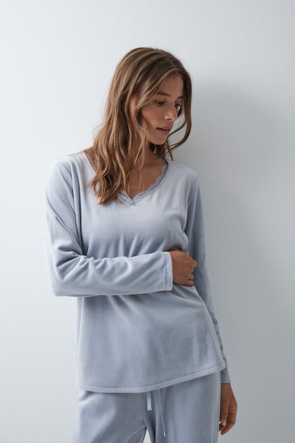 Women'secret Light blue long pyjamas blue