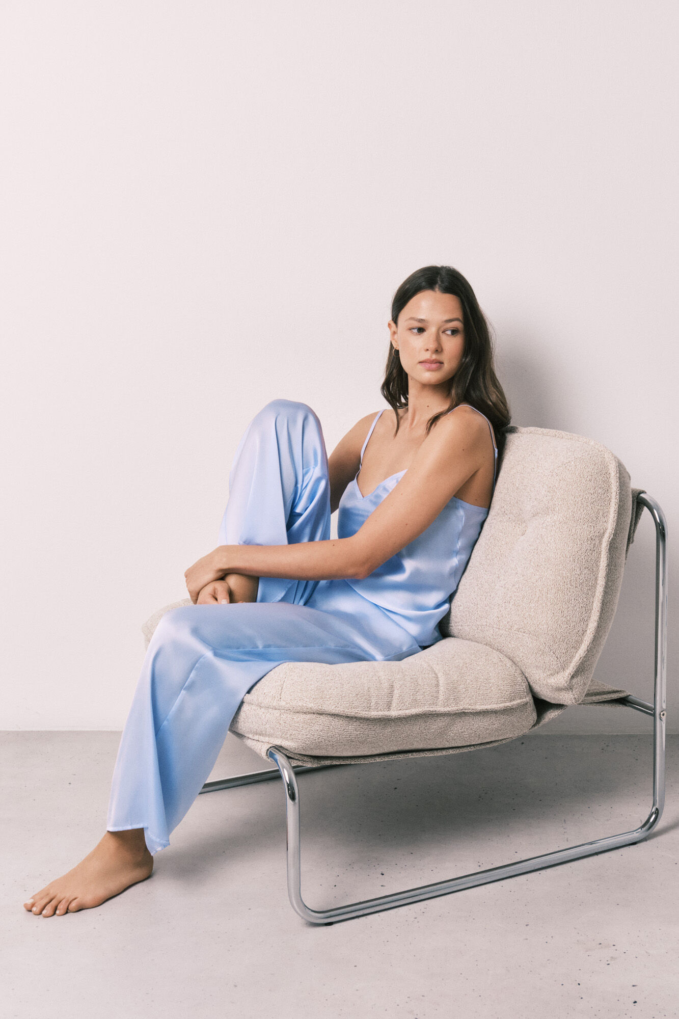 Women'secret Blue satin long pyjamas