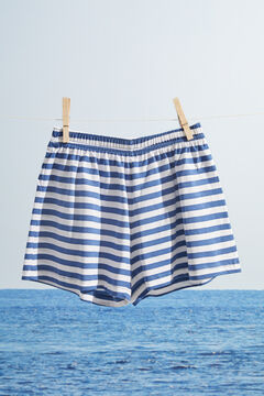 Womensecret Kid's short 100% cotton pyjamas with striped Snoopy print blue