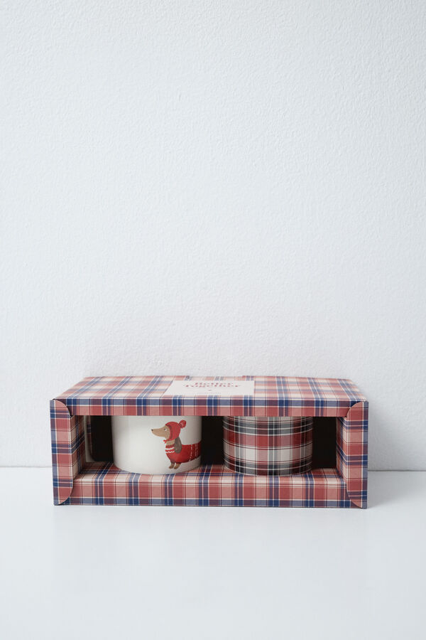 Women'secret Dog and plaid cups pack printed