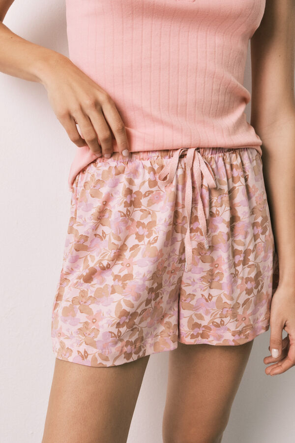Women'secret Pyjama court &agrave; bretelles en coton orange rouge