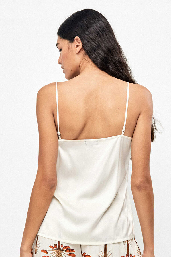 Gisela Camiseta tirantes detalle palmeras beige