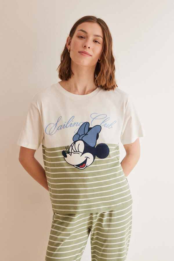 Womensecret Pidžama Minnie Mouse od 100 % pamuka Zelena