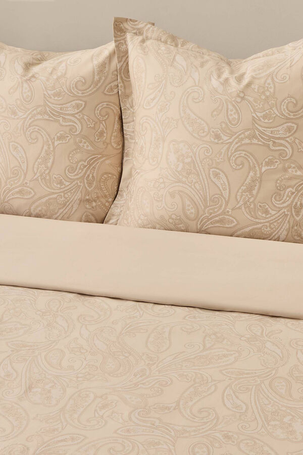 Textura Funda n&oacute;rdica de sat&eacute;n estampada kaki