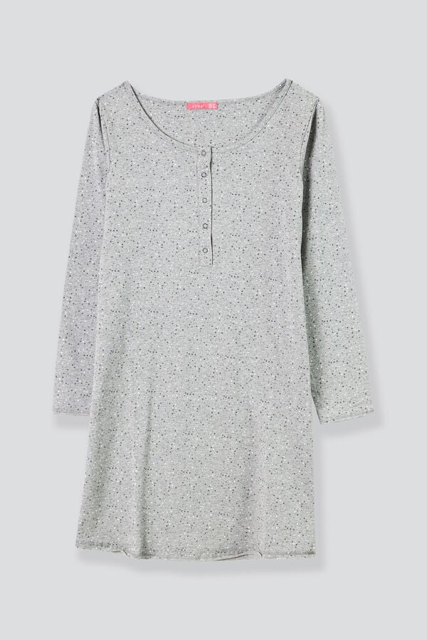 Womensecret Maternity nightgown with buttons in star print szürke