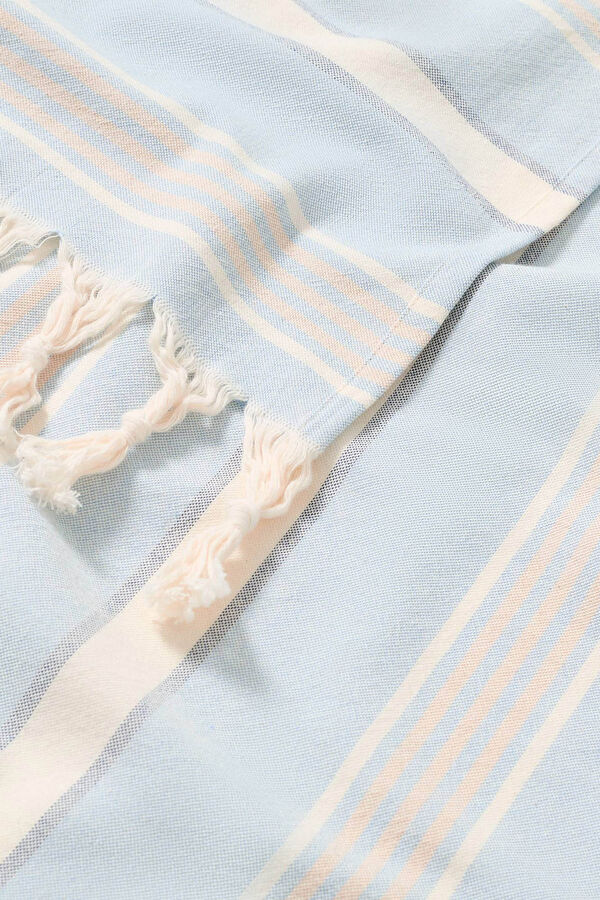Womensecret Striped cotton sarong/towel Blau