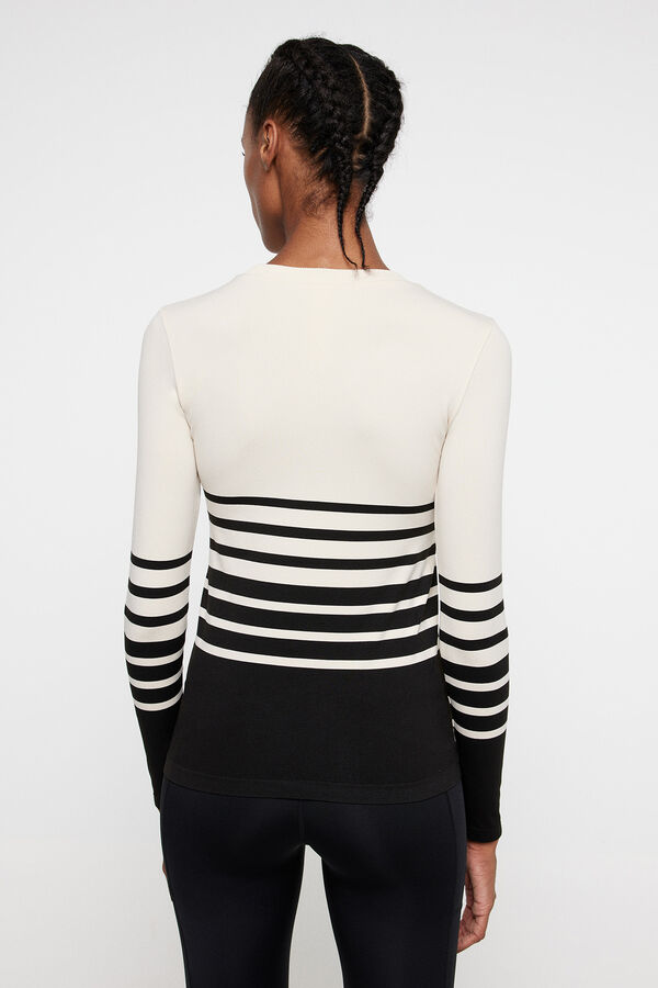 Womensecret Long-sleeved striped T-shirt gris