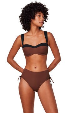 Womensecret Top de bikini bandeau marrón