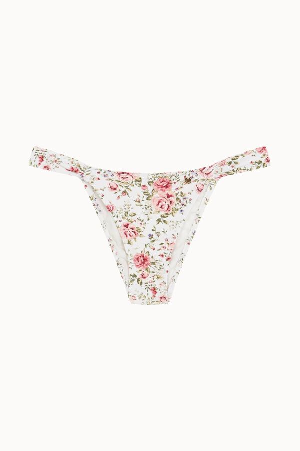Bohodot Floral Brazilian bikini bottoms white