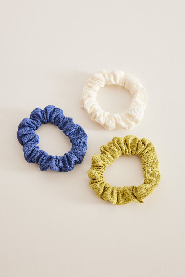 Womensecret Pack of 3 mini texture scrunchies white