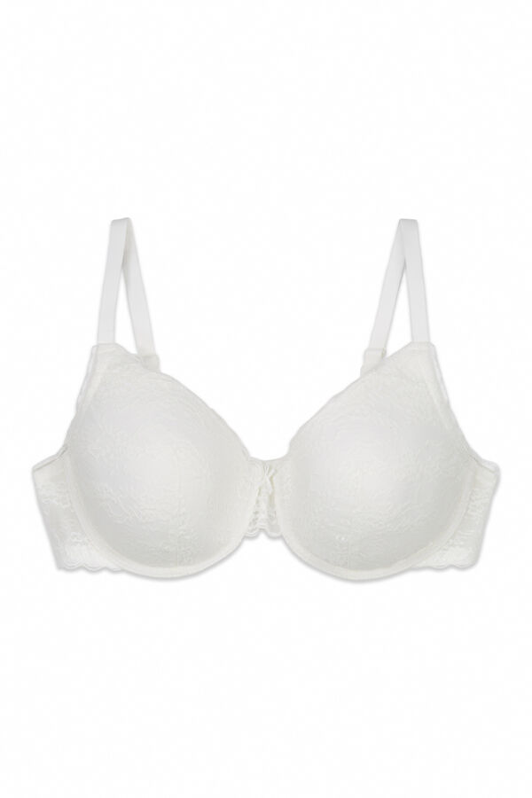 Women'secret White classic padded lace bra BEAUTIFUL beige