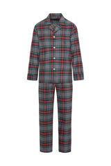 Womensecret Men's long tartan pyjamas gris