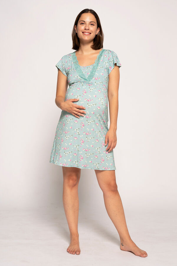 Ohma! Floral print nursing nightgown printed