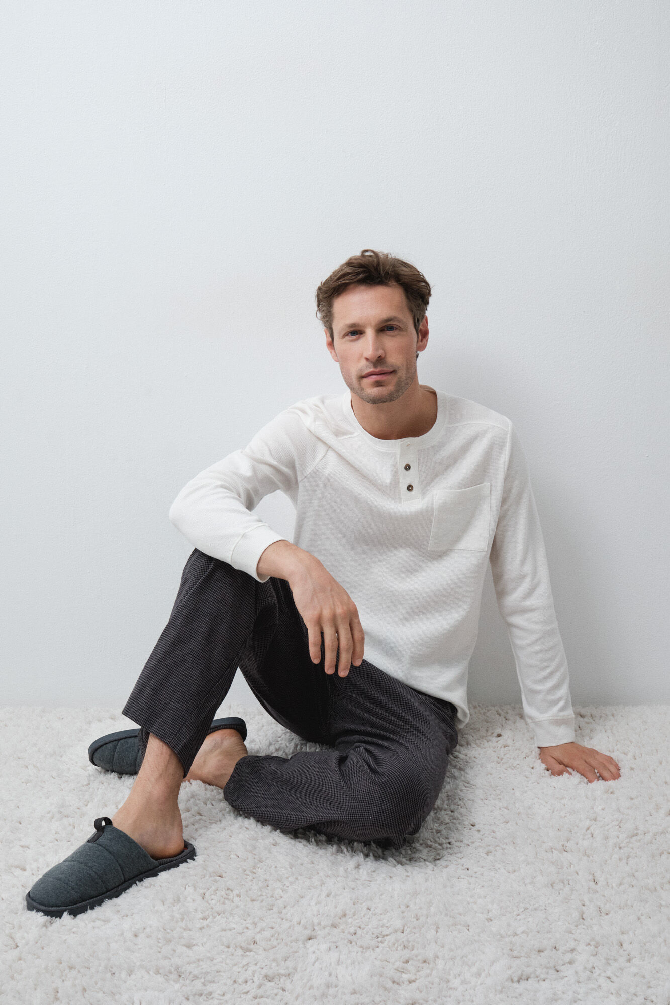 Women'secret Pyjama long pour homme en tissu gaufr&eacute;