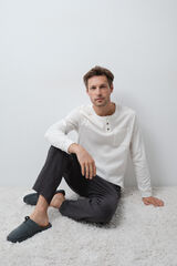 Women'secret Pyjama long pour homme en tissu gaufr&eacute; beige