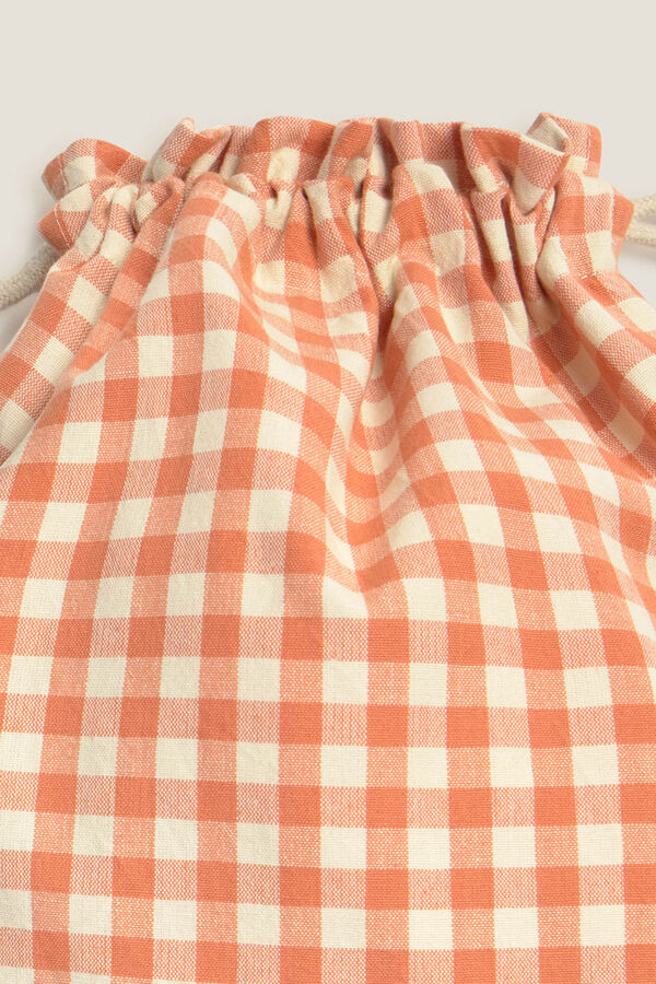 Textura Bolsa de cuadros vichy coral