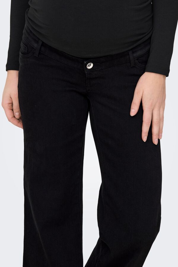Only Maternity Wide leg maternity jeans black