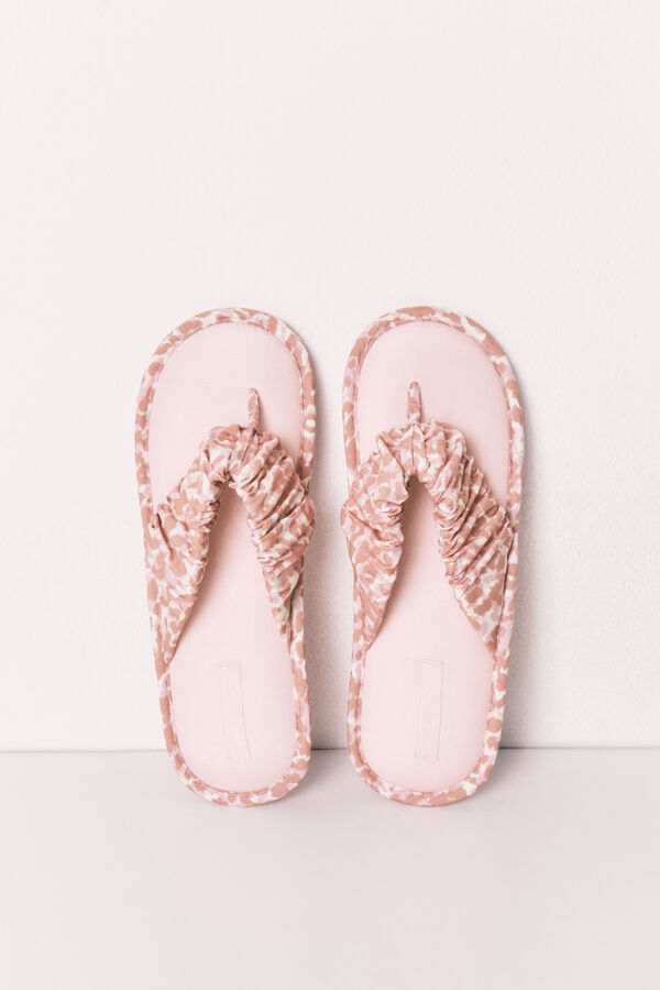 Women'secret Animal print strap slippers pink