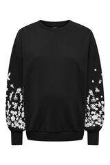 Only Maternity Sweatshirt com detalhe nas mangas maternity preto