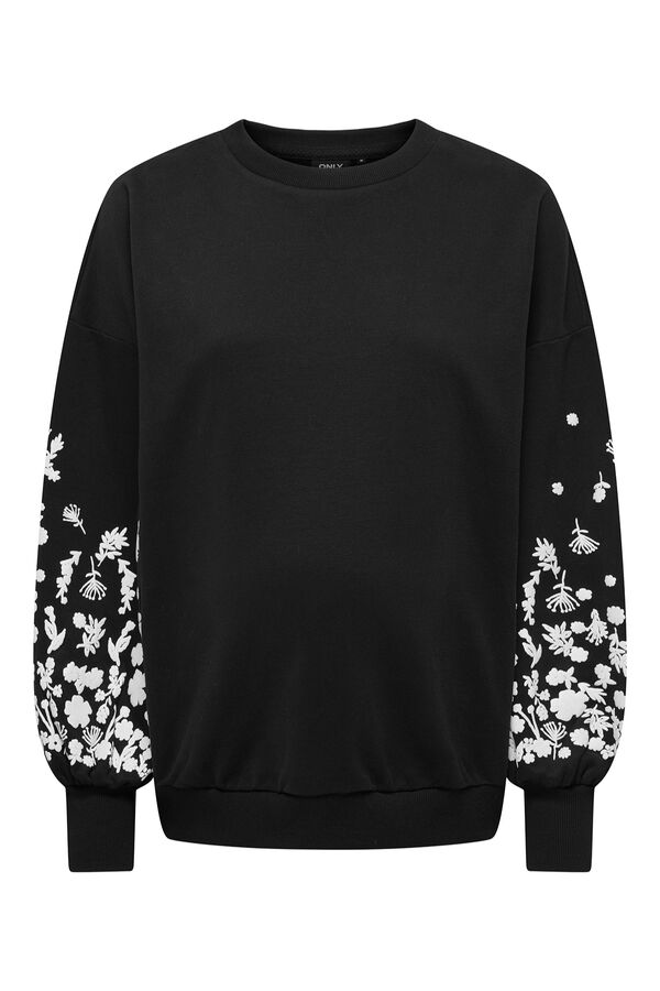 Only Maternity Sweatshirt com detalhe nas mangas maternity preto