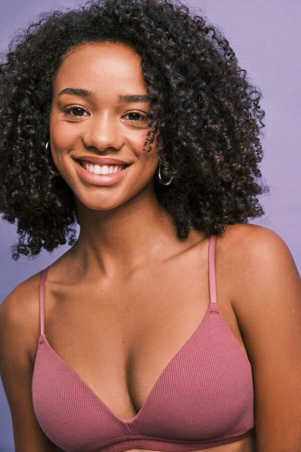 HI&BYE Pink padded triangle bra pink