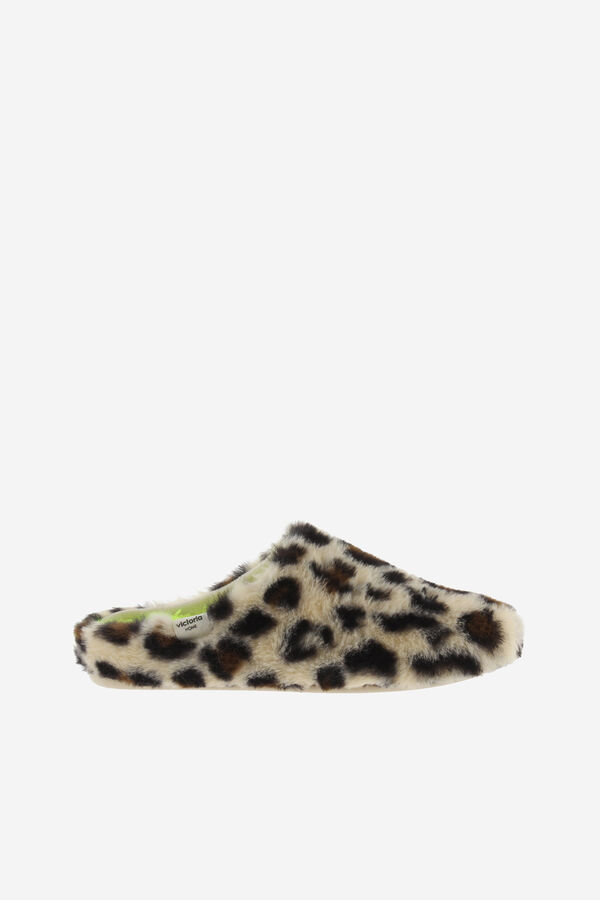 Victoria Chinelos de quarto com estampa de animais castanho