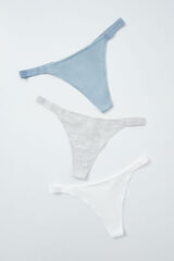 Women'secret Pack 3 tangas tira algod&oacute;n mix logo white