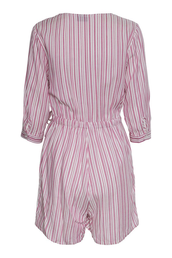 Womensecret Short stripe print jumpsuit rose