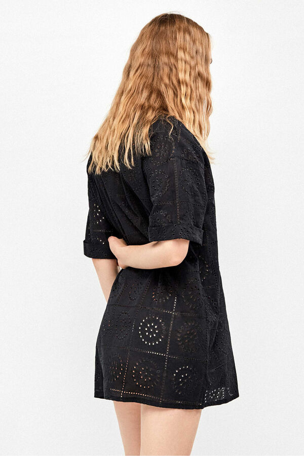 Gisela Camisola 100% algod&oacute;n brocado negro