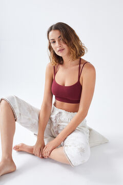 Womensecret Burgundy seamless sustainable top red