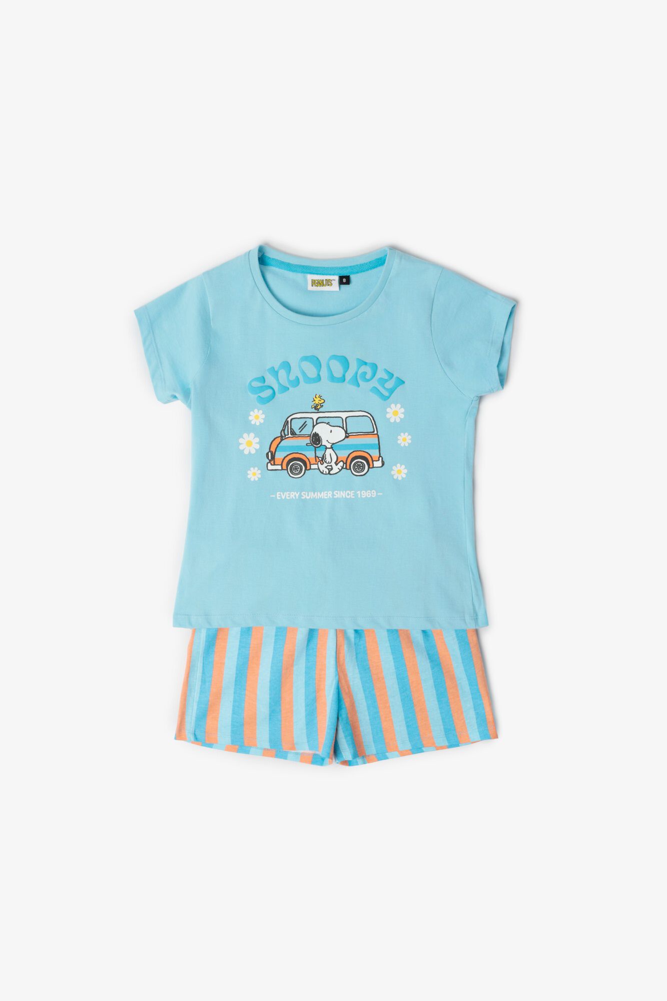Admas Pijama curto Snoopy flores e riscas